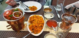 rice, dhal, veg at Chowpaty Pure Vegetarian Restaurant in Nairobi