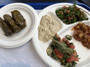 Lunch platter 🤍🌱  at Lebanese Taverna Market in Arlington
