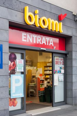 Front door at Biomi in Milan