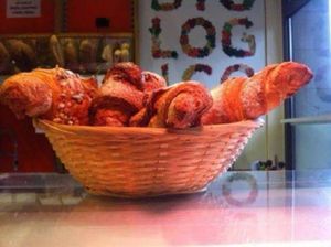 vegan croissant at Biomi in Milan