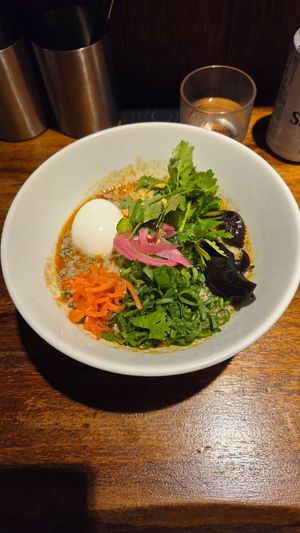Incredible vegan ramen (egg is optional) at Noodle Factory Life in Oita