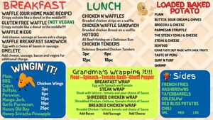 Current Menu as of 4-15-24 at Grandma's Ice Cream & Waffles in Rockville