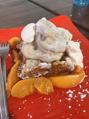Peach Waffle vegan ice cream   at Grandma's Ice Cream & Waffles in Rockville