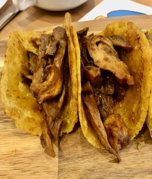 Mushroom birra tacos   at La Patrona in Abu Dhabi