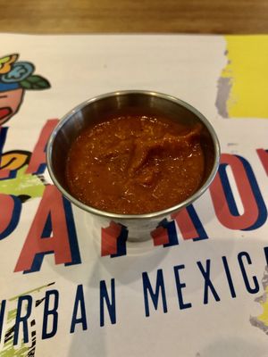 Hot sauce  at La Patrona in Abu Dhabi
