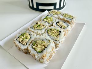 Mushroom and asparagus maki  at Moshi in Dubai
