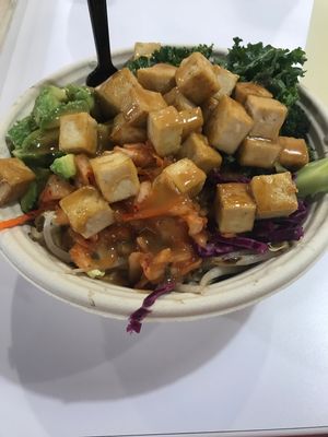 Custom bowl with avocado and tofu  at BIBIBOP in Cary