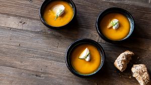 Kürbiscremesuppe / Pumpkin soup at Das Alois in Tux