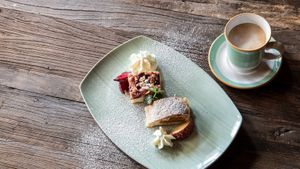 "Apfelstrudel" / Traditional Austrian apple cake at Das Alois in Tux