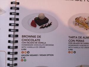 Attention the brownie is not always vegan... at La Plaza in Malaga