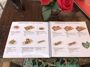 Vegan menu at La Plaza in Malaga