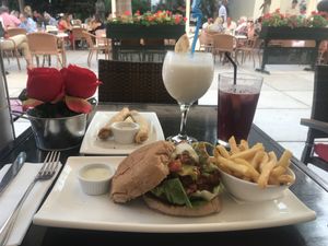  Vegan meatball burger  at La Plaza in Malaga