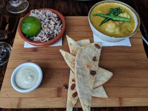 Vegan Indonesian platter at La Plaza in Malaga