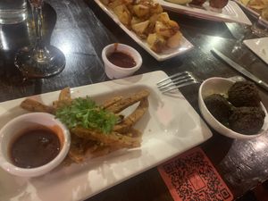 Vegan tapas  at La Plaza in Malaga