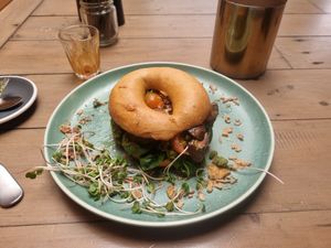 Vegan bagel at The Swan in Dunedin