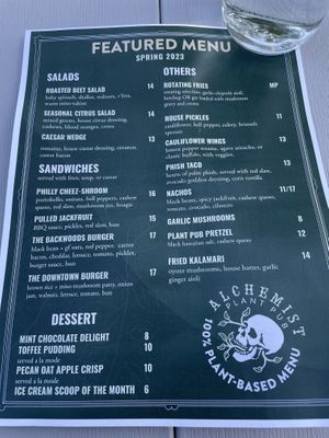 Menu  at Alchemist Plant Pub  in Boise