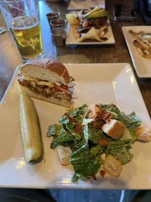 They were super cool and split a pulled Jackfruit Sandwich for my partner and I without extra charge. I got a vegan Cesar salad as my side.  at Alchemist Plant Pub  in Boise