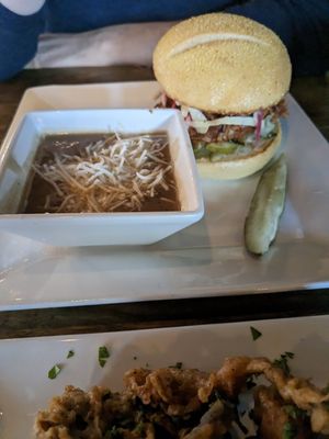 BBQ jackfruit and mushroom bisque at Alchemist Plant Pub  in Boise