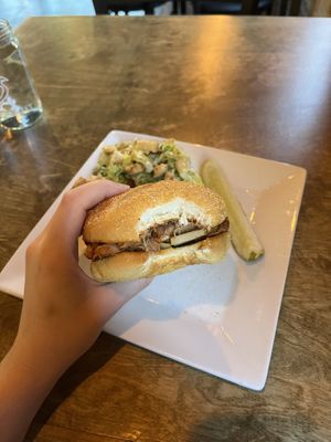 Bbq jackfruit and housemade pickles  at Alchemist Plant Pub  in Boise