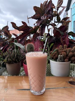 Papaya smoothiee  at PURALMA Vegan Bakery in San Jose