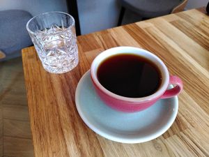 Water served with every coffee at Balans Kawy Speciality & Bajgiel in Gdansk