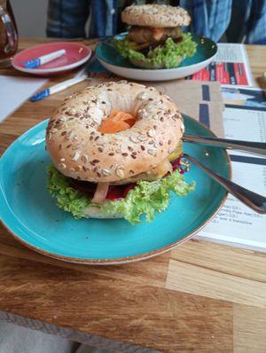 vegan bagel at Balans Kawy Speciality & Bajgiel in Gdansk