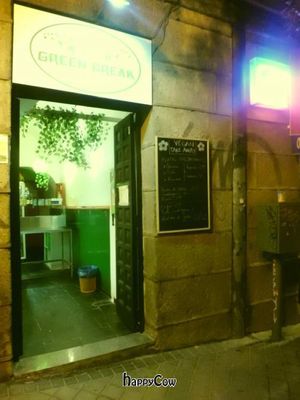 Around 22:30 pm at Green Break Vegan Shop in Madrid