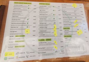 Well labelled vegan choices. More can be make if you ask. at Soul Kitchen in Dubrovnik