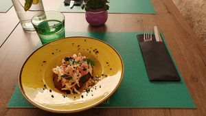 Chickpea supreme. Tasty and flavourful but quite a small portion. at Soul Kitchen in Dubrovnik