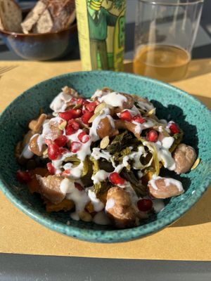 Zucca arrostita con melograno, castagne e friarielli  at Long Song Books & Café in Milan