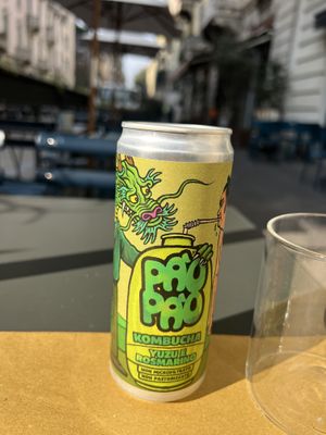 Kombucha yuzu e rosmarino  at Long Song Books & Café in Milan