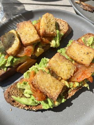 Avo toast with tempeh   at Ortika in Mantova