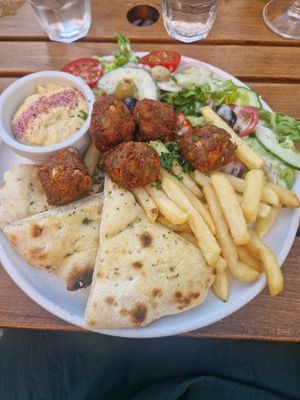Falafel plate at Bistro 66 in Beeston