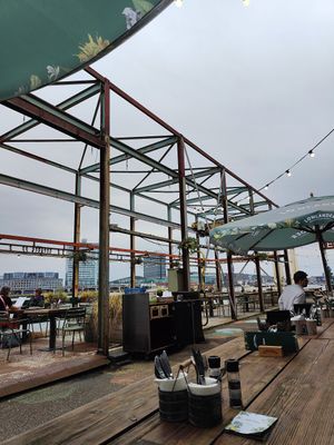 Outside at Lowlander Botanical Bar & Restaurant in Amsterdam