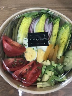 Green fresh salad   at La Croqueteria in Begur