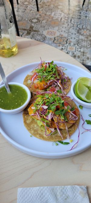 Octopus and shrimp tacos at The Forward Thinking Eatery in San Jose Del Cabo