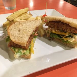 Vegan tempeh sando  at Kick Back Cafe in Tokyo