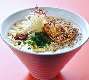 Kick Back Cafe's No.1 signature item; vegan soymilk ramen!  you must try this!!! at Kick Back Cafe in Tokyo
