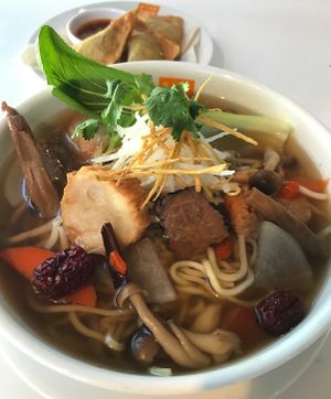 Medicinal Herb Noodle Soup (vegan / no five pungent roots)
using all kinds of medicinal herbs to make your body warm!  this will help you survive the cold winter. at Kick Back Cafe in Tokyo
