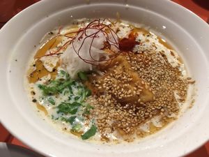 Soy milk ramen at Kick Back Cafe in Tokyo