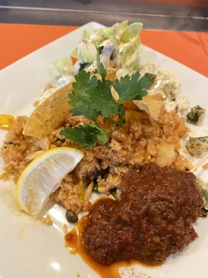 Kick Back Cafe’s original Jambalaya.  Cant believe it’s vegan!!!!  at Kick Back Cafe in Tokyo