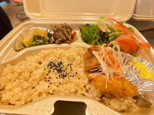 Take out bento box.  You can request for vegan or vegetarian. at Kick Back Cafe in Tokyo
