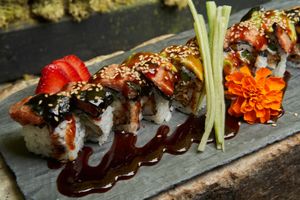 Dragon Roll at Niku Nashi Sushi in Los Angeles