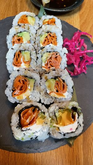 Philadelphia roll  at Niku Nashi Sushi in Los Angeles