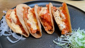 Delicious taco thing!   at Niku Nashi Sushi in Los Angeles