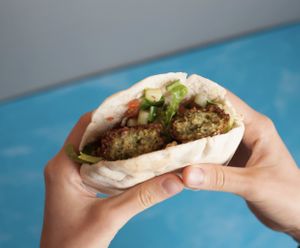 Falafel sandwich at Falafels in Bloomington