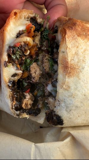 Vegan Jerk chicken wrap at 2 Phat Vegans in New Orleans