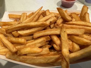 Huge portion of fries  at 2 Phat Vegans in New Orleans
