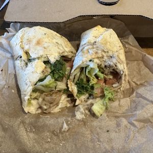 Jerk chicken wrap  at 2 Phat Vegans in New Orleans