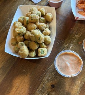 Fried okraa  at 2 Phat Vegans in New Orleans